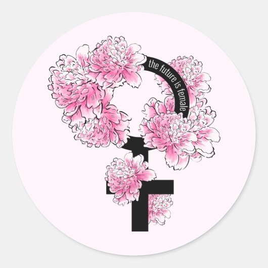 De toekomst is Vrouw Ronde Sticker (Voorkant)