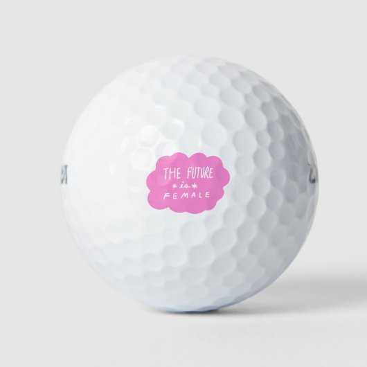 De toekomst is vrouw sticker collage roze golfballen (Voorkant)