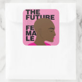 De toekomst is vrouw vierkante sticker (Tas)