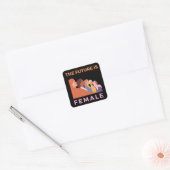 De toekomst is Vrouw Vierkante Sticker (Envelop)
