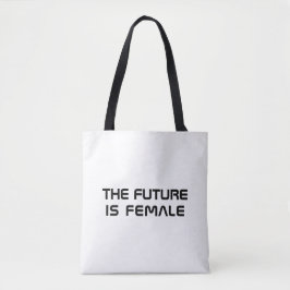 De toekomst is vrouw wit zwart moderne typografie tote bag