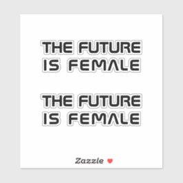 De toekomst is vrouw zwart moderne typografie 2 sticker