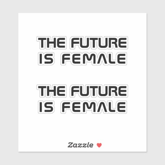 De toekomst is vrouw zwart moderne typografie 2 sticker (Vel)