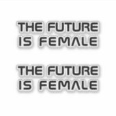 De toekomst is vrouw zwart moderne typografie 2 sticker (Voorkant)