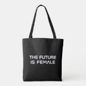 De toekomst is vrouw zwart-wit tote bag (Achterkant)