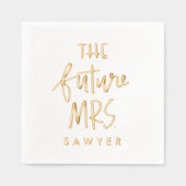 De toekomst mevrouw gepersonaliseerd Verloving Folie Servetten (Voorkant)