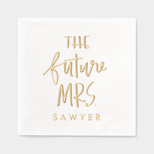 De toekomst mevrouw gepersonaliseerd Verloving Folie Servetten (Voorkant)
