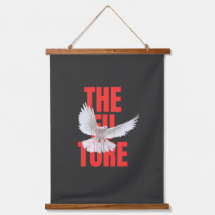 De Toekomst – Motiverende typografie quote    Hangend Wandkleed