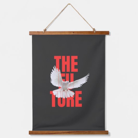 De Toekomst – Motiverende typografie quote |  Hangend Wandkleed (Voorkant)