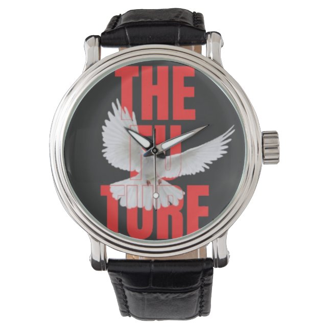 De Toekomst – Motiverende typografie quote |  Horloge (Voorkant)