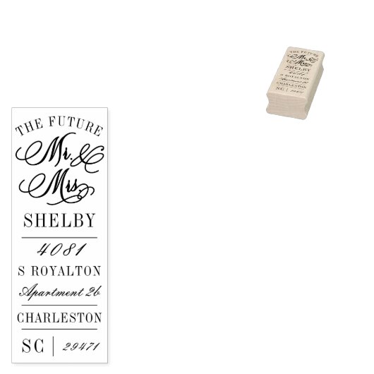 De Toekomst Mr en Mrs Bruiloft Retouradres Rubberstempel (Gestempeld)
