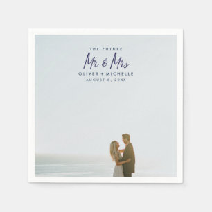 De toekomst Mr en Mrs Photo Verloving Napkins Servet