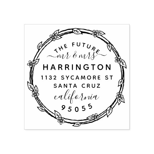 De toekomst Mr & Mrs Betrokken paar Terugkeer Adre Rubberstempel (Afrduk)