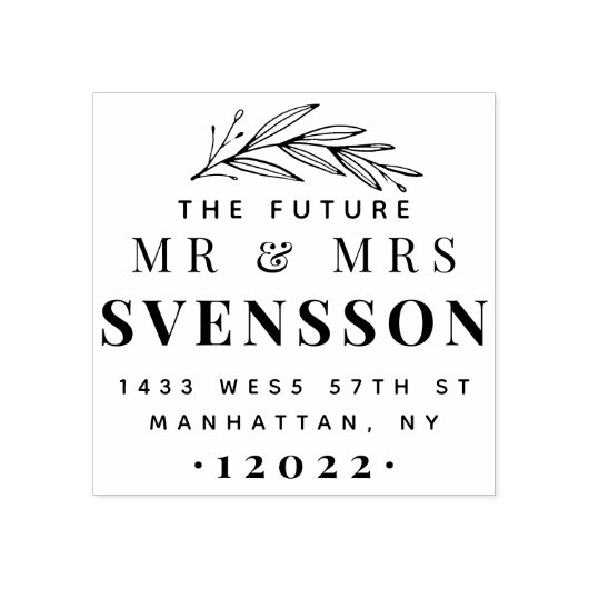 De toekomst Mr & Mrs Betrokken paar Terugkeer Adre Rubberstempel (Afrduk)