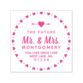 De toekomst Mr & Mrs Heart Ring retour adres Zelfinktende Stempel (Design)
