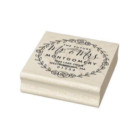 De toekomst Mr & Mrs Roos Vine retour adres Rubberstempel (Stempel)