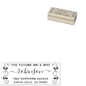 De toekomst Mr. & Mrs Rustic Floral retour adres Rubberstempel (Gestempeld)