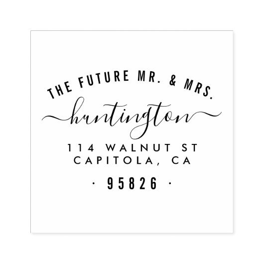 De Toekomst Mr & Mrs Typografie Retouradres Rubberstempel (Afrduk)