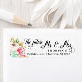 De toekomst Mr. Peony Roos Pastel Waterverven Etiket (Insitu)