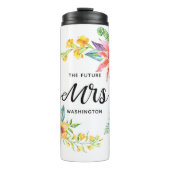 De toekomst Mrs. Calligraphy Tropische bloemen Thermosbeker (Voorkant)
