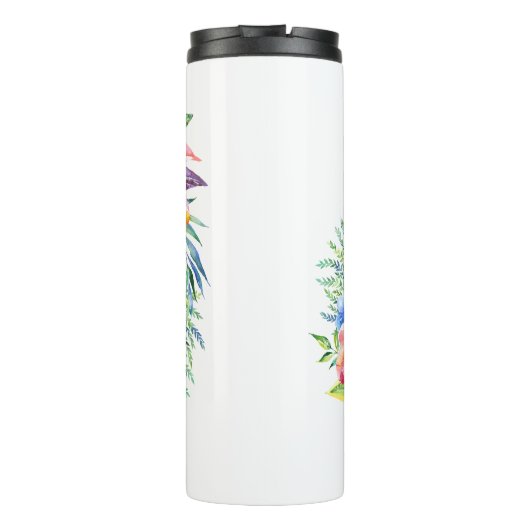 De toekomst Mrs. Calligraphy Tropische bloemen Thermosbeker (Achterkant)