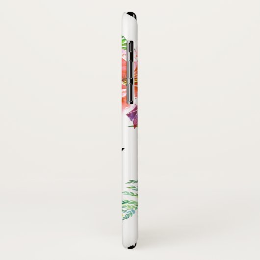 De toekomst Mrs. Script Tropical Flowers Waterverf Case-Mate iPhone Case (Achterkant/links)