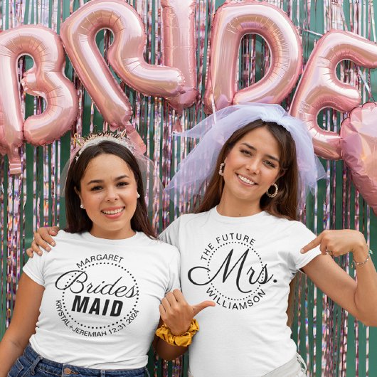 De toekomst Mrs Spotted Stippen bruiloft T-shirt