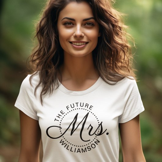 De toekomst Mrs Spotted Stippen bruiloft T-shirt