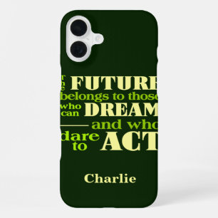 De toekomst op maat gemaakte monogram telefoonhoes iPhone 16 plus hoesje