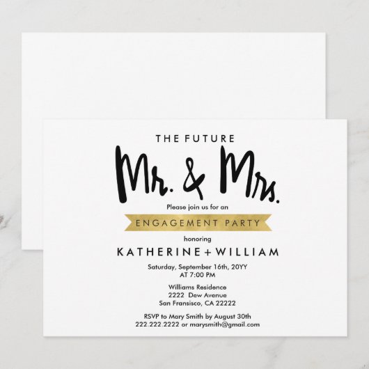 De toekomst van de heer en mevrouw Custom Engageme Kaart (Voorkant / Achterkant)