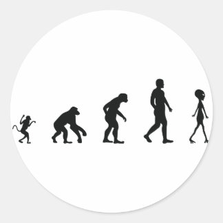 De toekomst van de menselijke evolutie ronde sticker