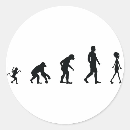 De toekomst van de menselijke evolutie ronde sticker (Voorkant)