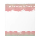 De toekomst van mevrouw Bride Wedding Monogram Pin Notitieblok (Voorkant)