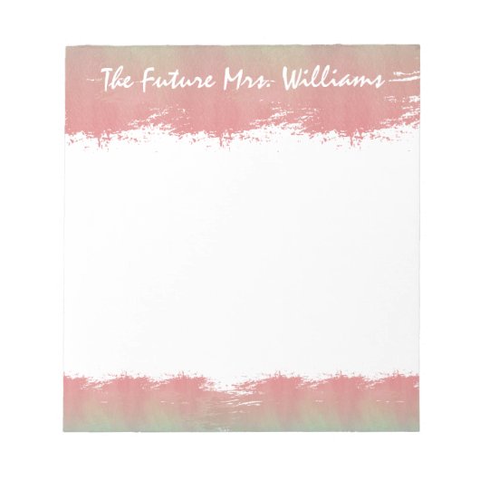 De toekomst van mevrouw Bride Wedding Monogram Pin Notitieblok (Voorkant)