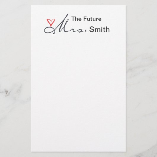 De toekomst van mevrouw - pas je eigen model aan! briefpapier (Voorkant)