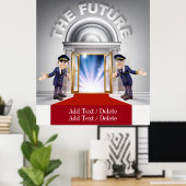 De toekomst: zaken, Afstuderen, bruiloft, etc. Poster (Thuiskantoor)