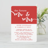 De toekomstige heer en mevrouw bruiloft uitnodigin kaart (Staand voorkant)