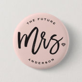 De toekomstige mevrouw Brush Script Diamond Bruilo Ronde Button 5,7 Cm (Voorkant)