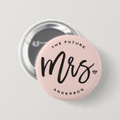 De toekomstige mevrouw Brush Script Diamond Bruilo Ronde Button 5,7 Cm (Voorkant /achterkant)