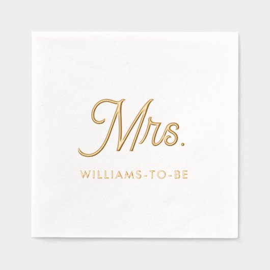 De Toekomstige Mevrouw Custom Vrijgezellenfeest Go Folie Servetten (Voorkant)