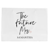 De toekomstige mevrouw en uw naam | Modern cadeau  Groot Cadeauzakje (Achterkant)