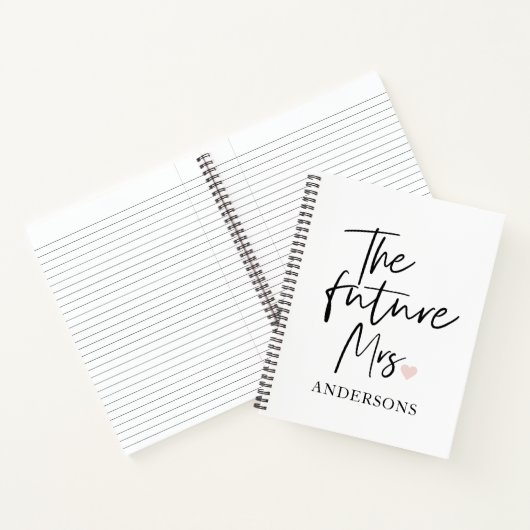 De toekomstige mevrouw en uw naam | Modern cadeau  Notitieboek (Binnen)