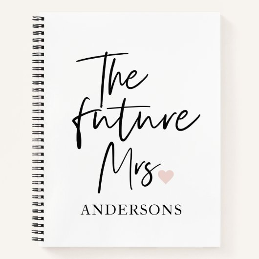 De toekomstige mevrouw en uw naam | Modern cadeau  Notitieboek (Voorkant)