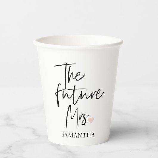 De toekomstige mevrouw en uw naam | Modern cadeau  Papieren Bekers (Voorkant)