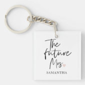 De toekomstige mevrouw en Uw naam | Modern cadeau Sleutelhanger (voorkant)