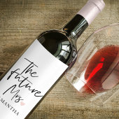 De toekomstige mevrouw en uw naam | Modern cadeau Wijn Etiket