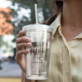 De toekomstige mevrouw en uw naam | Modern schoonh Acryl Drinkbeker
