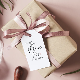 De toekomstige mevrouw en Uw naam   Modern schoonh Cadeaulabel