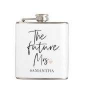 De toekomstige mevrouw en uw naam | Modern schoonh Heupfles (Voorkant)