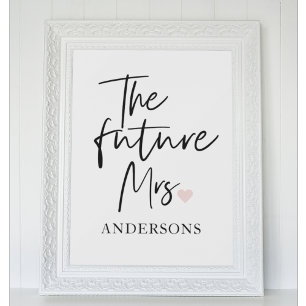De toekomstige mevrouw en uw naam Modern schoonh Poster